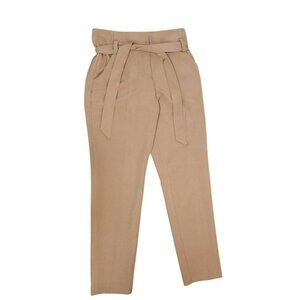 Cooper & Ella Ankle Dress Pants Sz 8 Toasted Coconut w/Belt NWT 40" Long